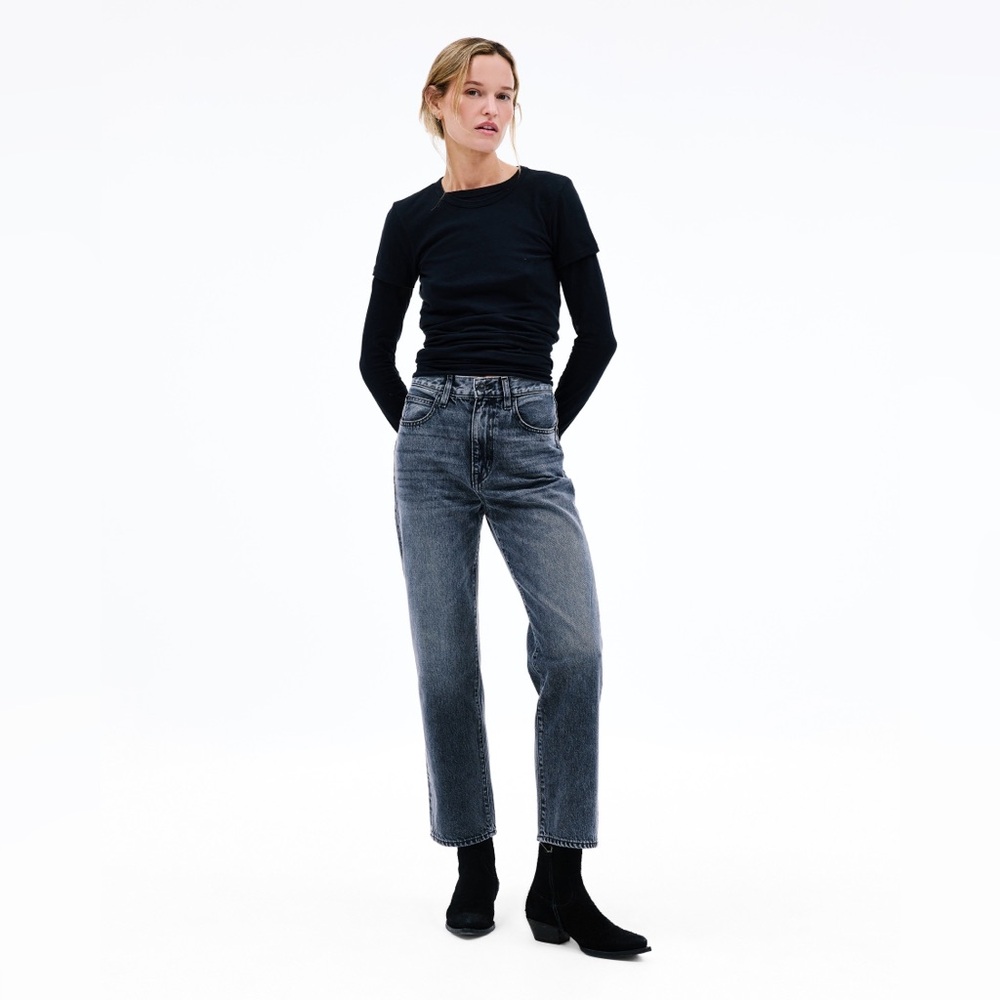 SLVRLAKE London Crop Straight Leg Jeans in Many Moons Size 30